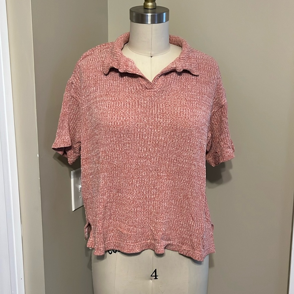 Vintage pink short sleeve sweater